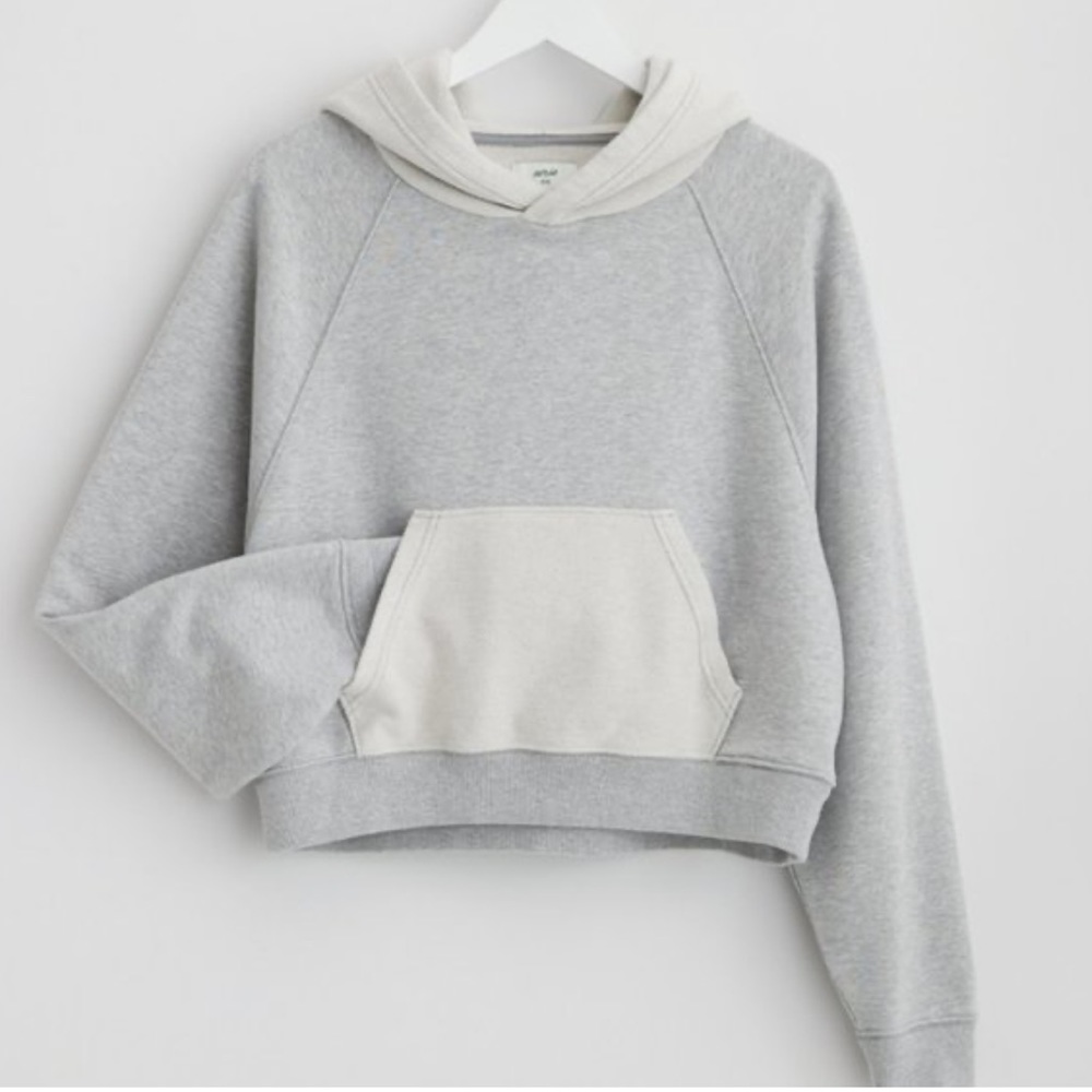 Aerie Gray knitted sweatshirt hoodie size medium